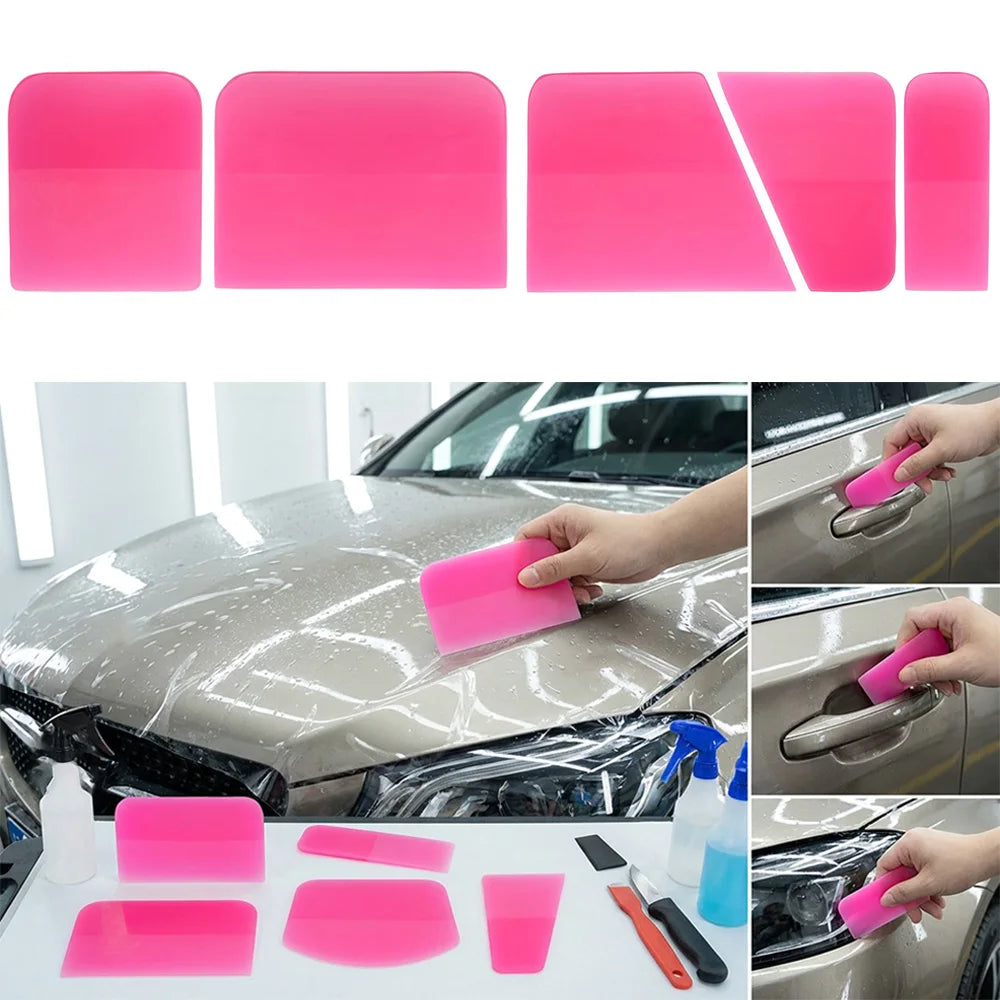 Professional PPF & Vinyl Wrap Squeegee Kit - Soft Rubber Tools for Scratch-Free Application
