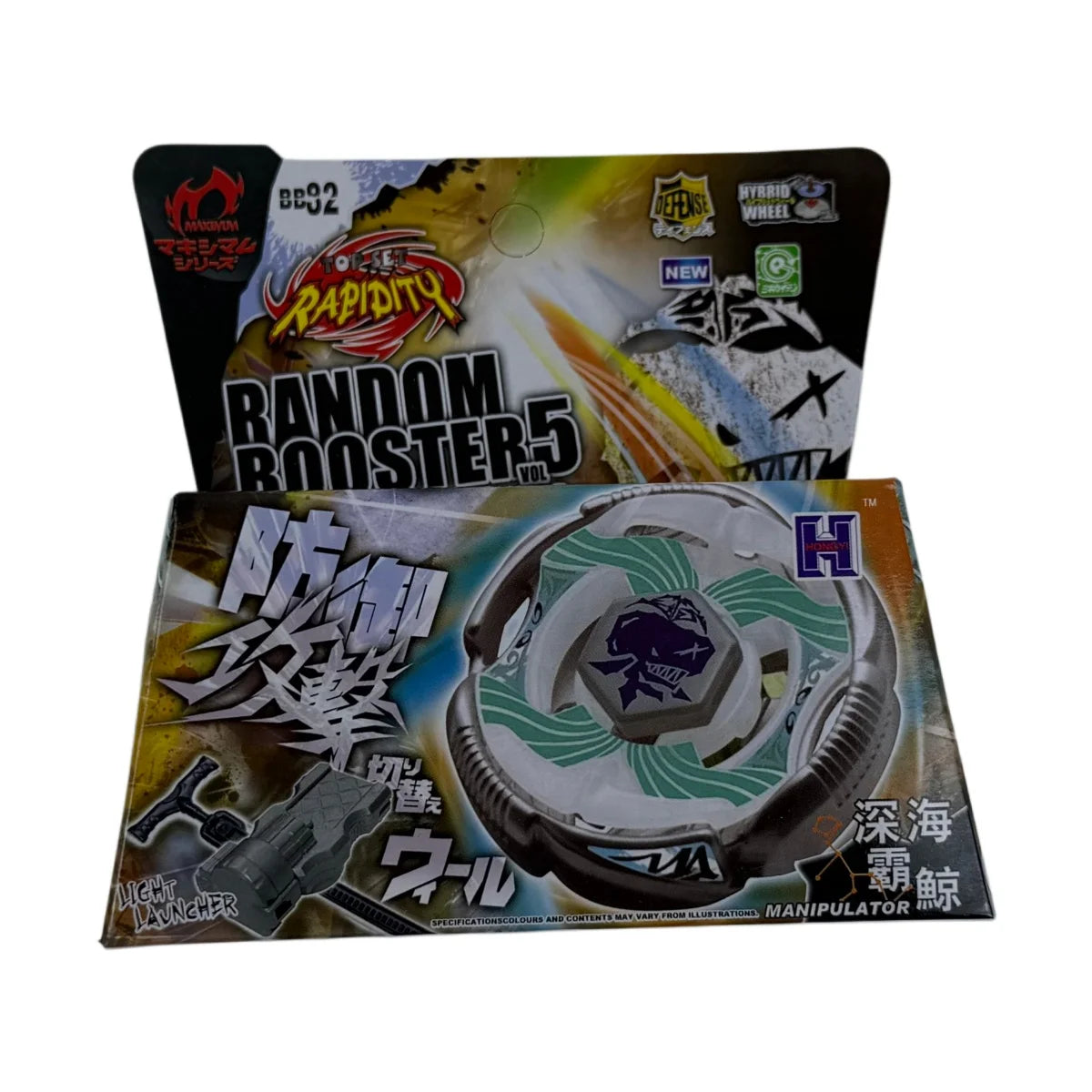 A 4D Metal Fusion Battle Set with Launcher spinning top toy featuring a dark and gold design.