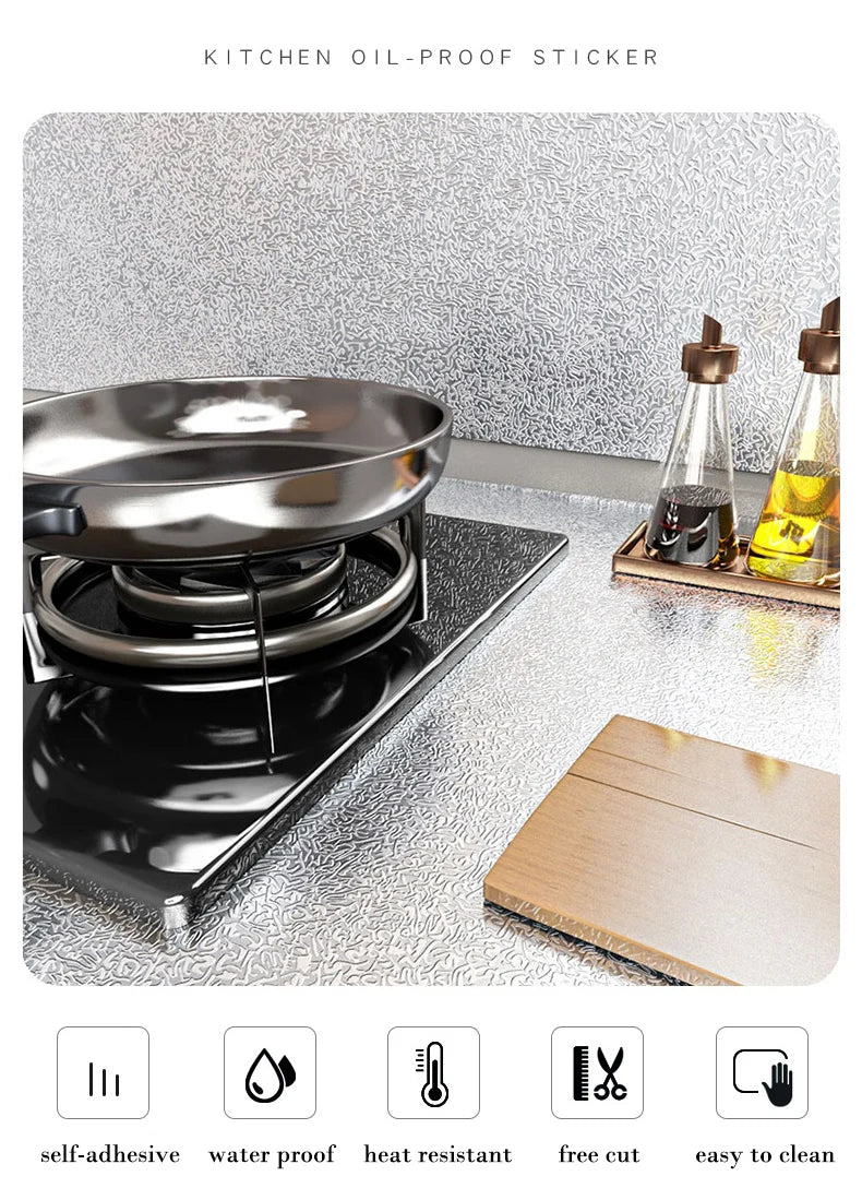 Self-Adhesive Aluminum Foil Stove Shield & Splash Guard