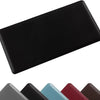 A black anti-fatigue standing mat with a waterproof non-slip surface shown from above.