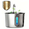 Stainless Steel Cat Water Fountain with LED Light