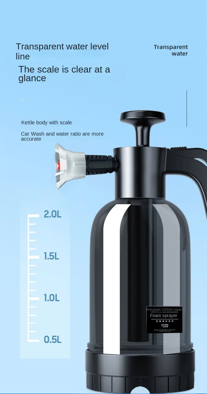 2L Hand Pump Foam Sprayer with 3 Nozzles – Snow Foam Car Wash Applicator