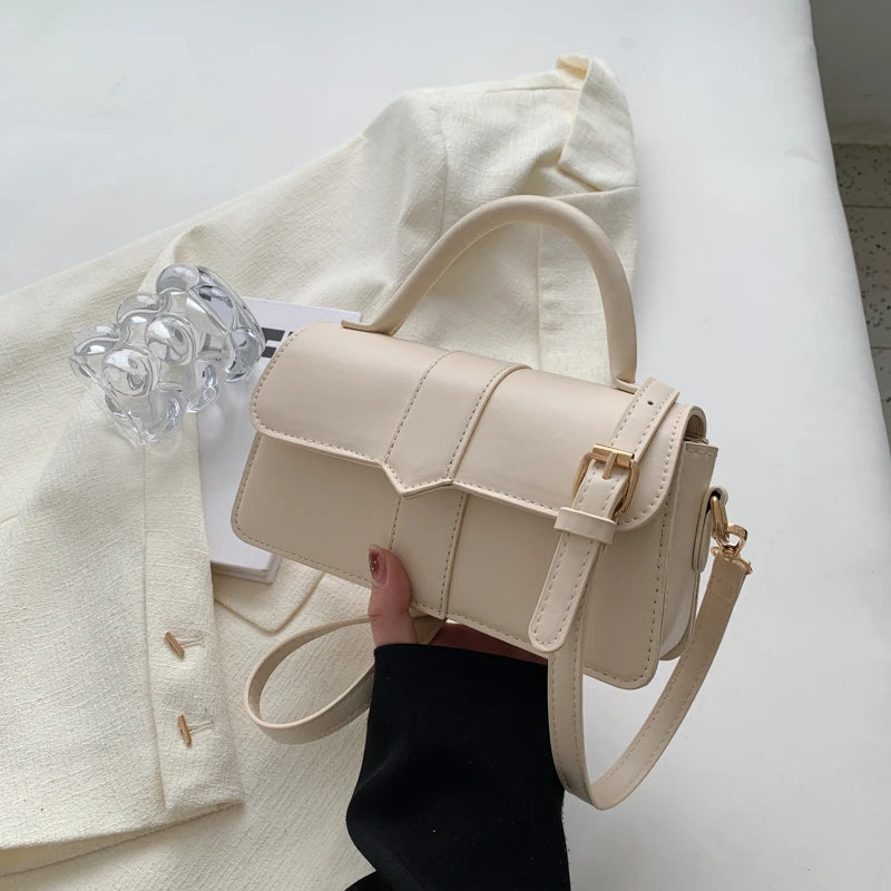 Vintage-Style PU Leather Crossbody Bag