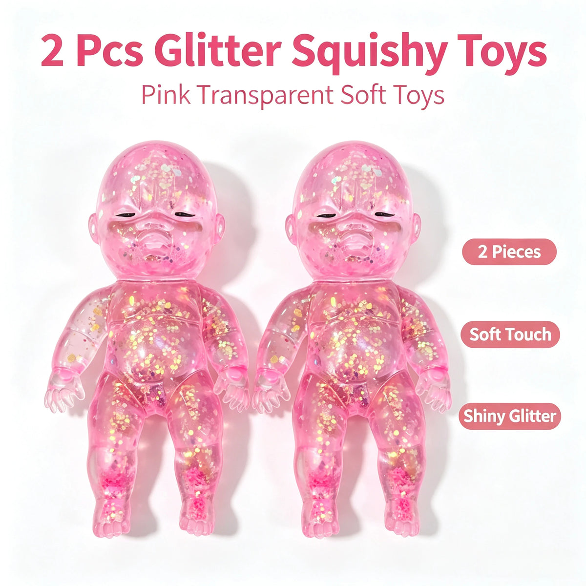 Glitter Squishy Fidget Toy - Slow Rebound Stress Relief for Kids and Adults