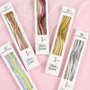 Spiral Birthday Cake Candles, Set of 6 Long Thin Decorative Candles for Cakes and Desserts