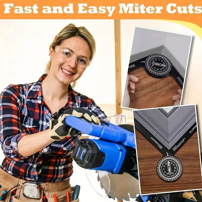 360° Miter Saw Protractor with Laser-Engraved Scales