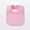 A pink cotton bandana bib for babies shown against a white background.