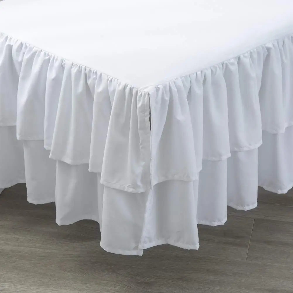 Two-Layer Ruffled Crib Bed Skirt for Standard and Toddler Beds