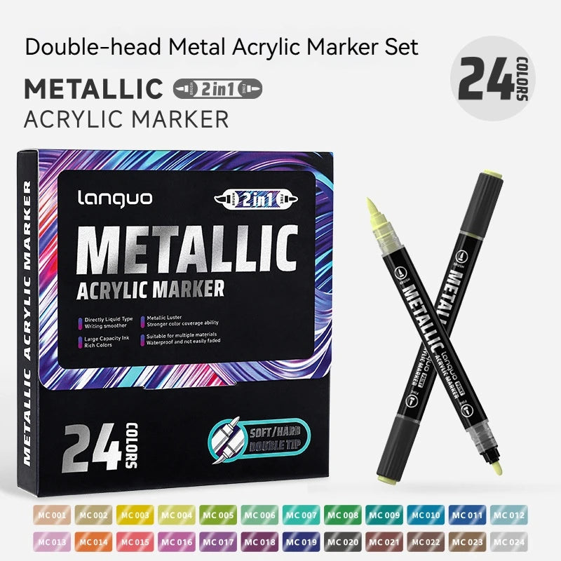 Dual-Tip Acrylic Paint Marker Set