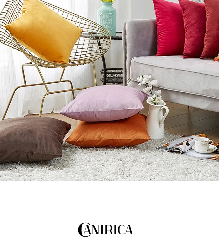 Velvet Throw Pillow Cover for Sofa and Bed Decor