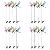 A set of lifelike dragonfly garden clips featuring various insect repellent designs and colors.