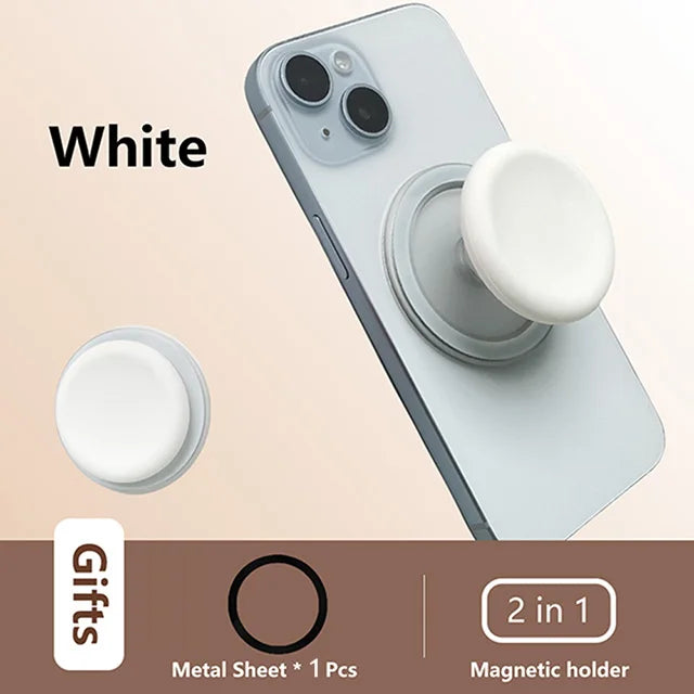 Magnetic Phone Grip and Stand with Silicone Cover