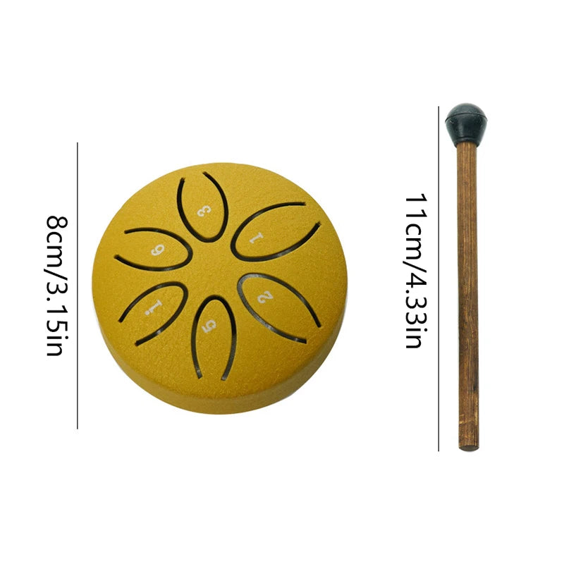 6-Note Steel Tongue Rain Drum for Outdoor Meditation & Relaxation