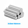 A stack of silver refrigerator magnets, measuring 3x2mm, showing various lengths.