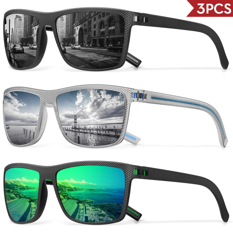Polarized Square Sunglasses with UV400 Protection
