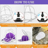 Instructions showing how to use a hat cleaning cage for washing machine laundry bag