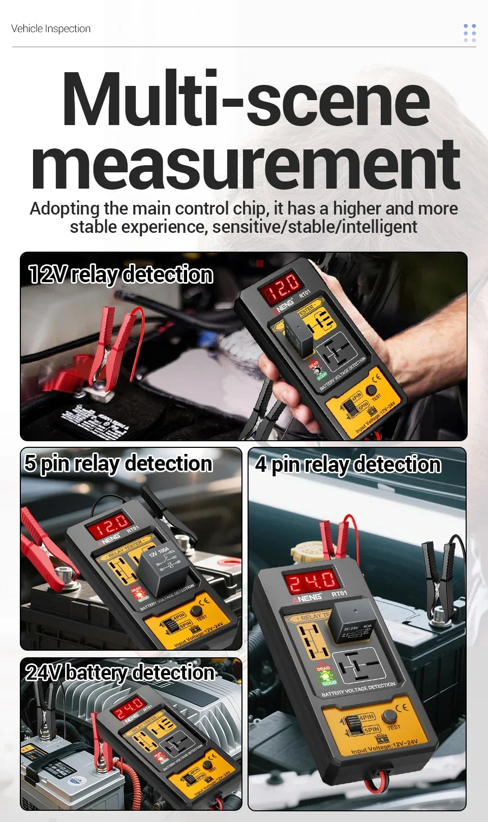 Automotive Relay Tester with Digital Display for 4/5 Pin Relays