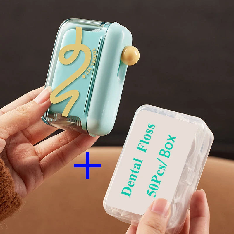 Pop-Up Dental Floss Dispenser with Refillable Storage Case