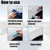Instructions showing how to use a car scratch remover kit by wiping, applying repair agent, smearing, and repairing the scrat