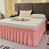 Ruffled Bed Skirt with Elastic Band – No-Lift, Wrinkle-Resistant Design