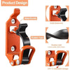 Orange heavy-duty wall mount tool holder featuring a metal buckle and rubber tape for secure tool storage.