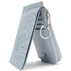 Embossed Zip Coin Purse with Key Ring and Card Slots