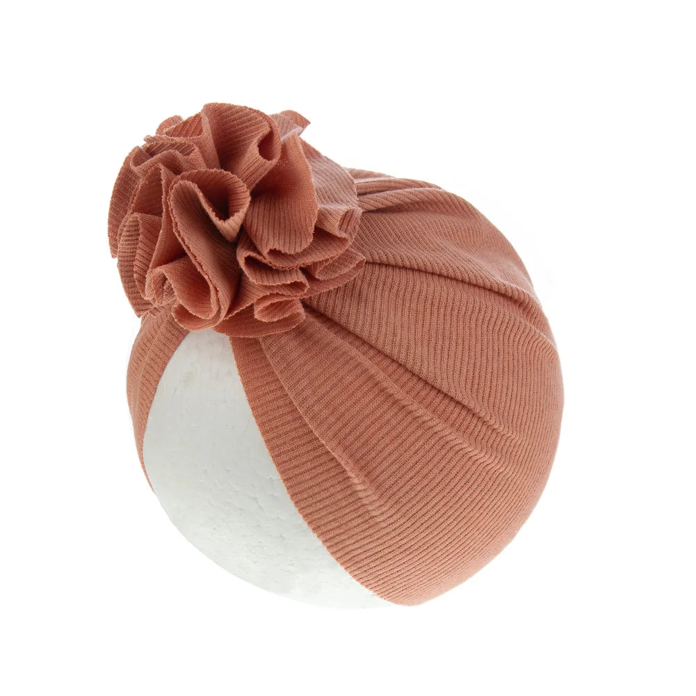 Baby Cotton Turban Hat with Blossom Knot