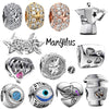925 Sterling Silver Charm Set with Cubic Zirconia