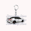 A silver metal key ring for an off-road truck keychain.