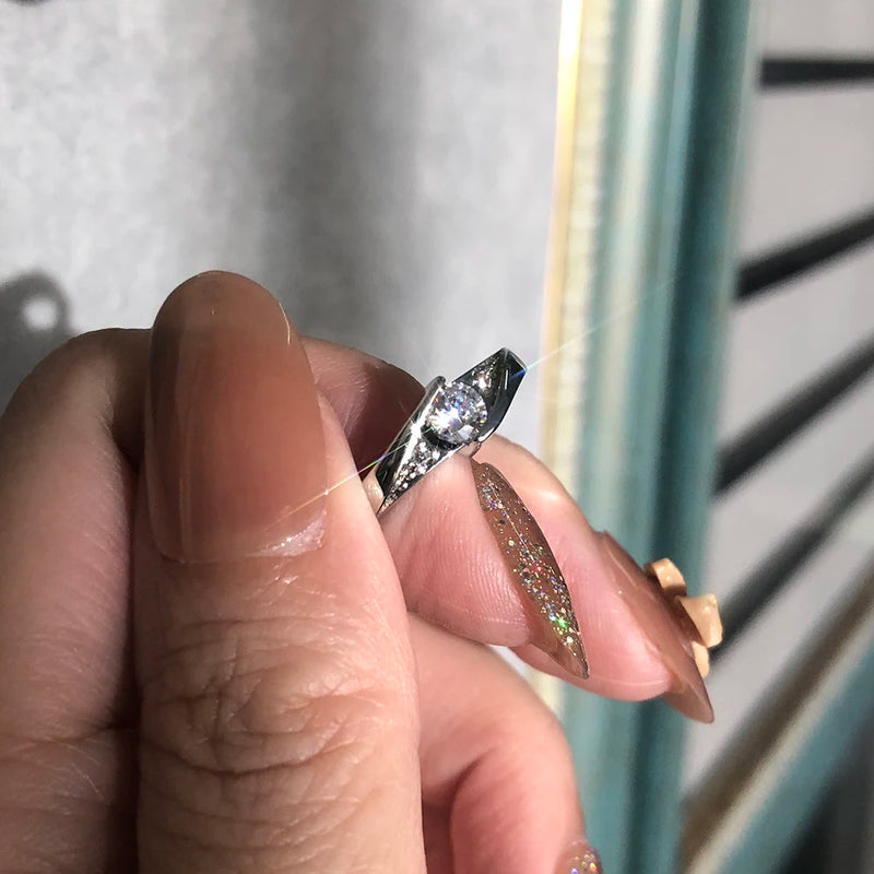 Classic Silver Cubic Zirconia Wedding Ring