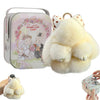 Soft Plush Bunny Keychain with Tin Case