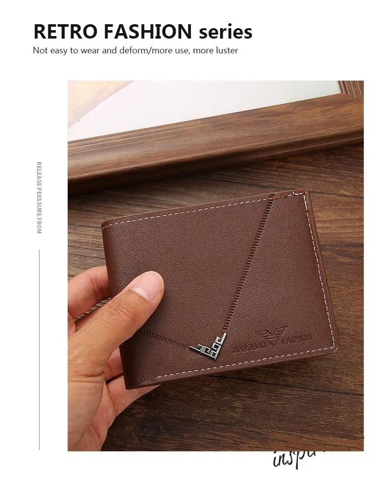 Slim RFID-Blocking Leather Bifold Wallet with Cash Clip