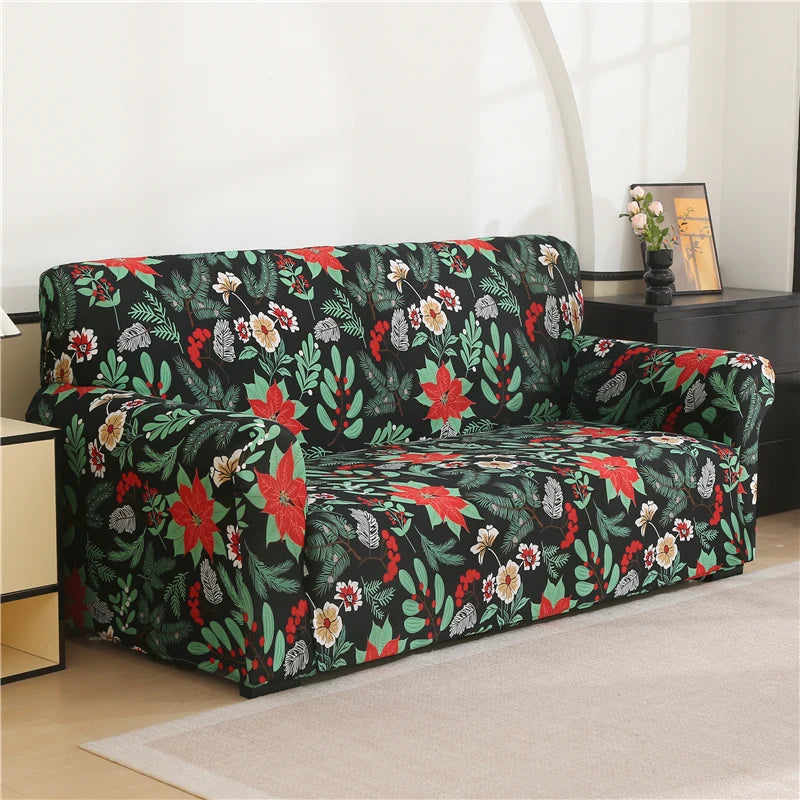 Stretch Floral Sofa Cover with Anti-Slip Grip