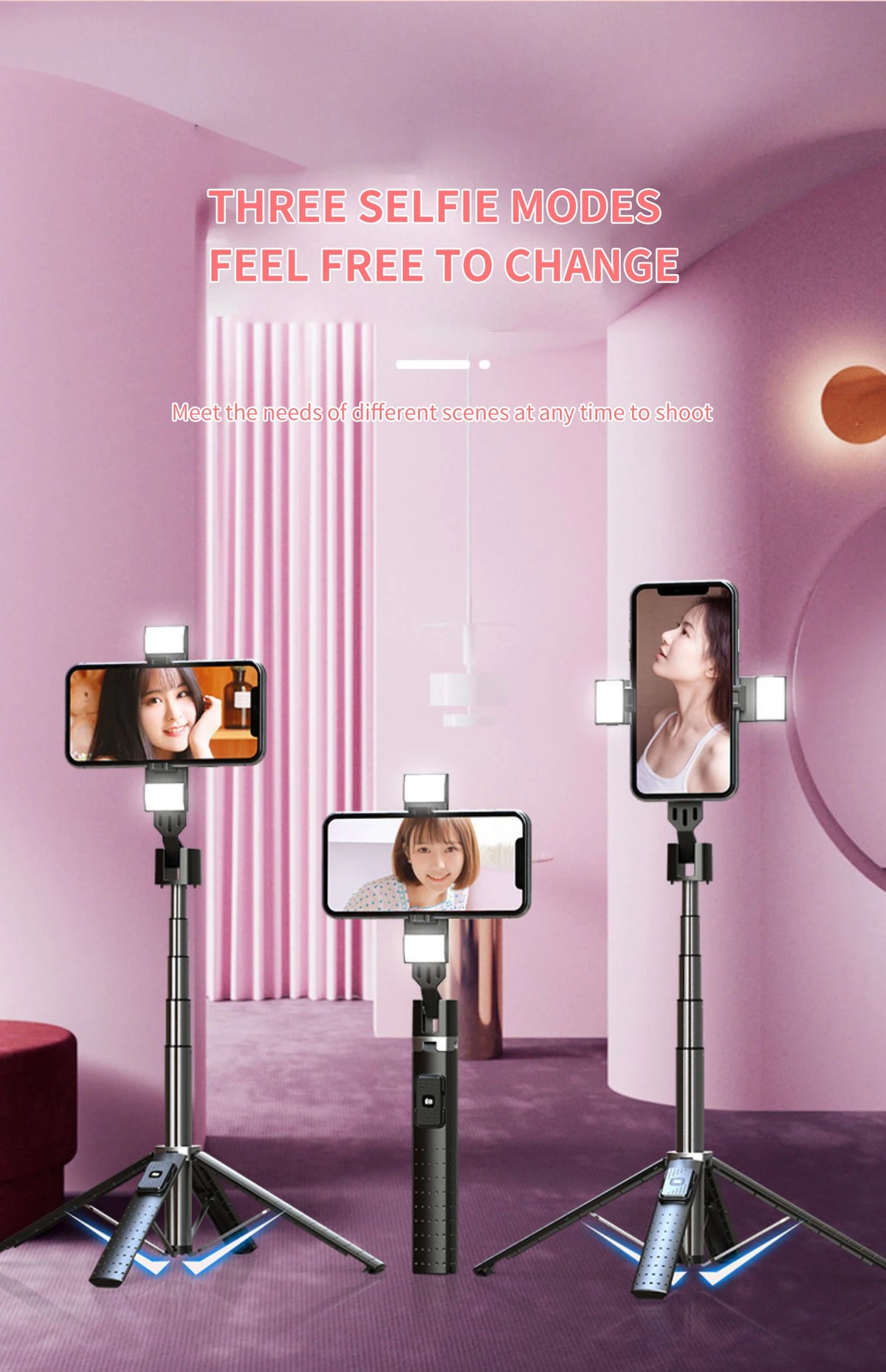 Bluetooth Selfie Stick Tripod with Remote Control