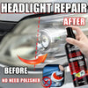 Before and after comparison of headlight repair using a Qifeng headlight restoration liquid