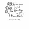 A black line drawing of a rose stem with leaves and the text You are Loved Worthy Fearless Beautiful