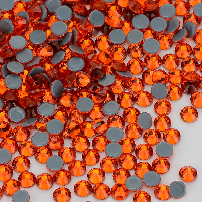 Red Glass Flatback Rhinestones - Multi-Color Glitter Round Crystals for DIY Crafts
