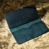 Vintage Leather Long Bifold Wallet with Snap Closure