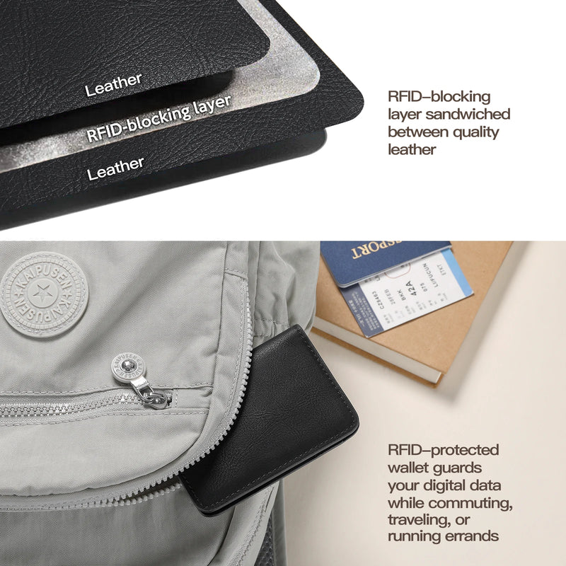 Slim RFID-Blocking Leather Front Pocket Wallet