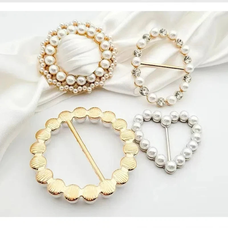 Crystal Rhinestone Scarf Ring Clip for Shirts and Scarves