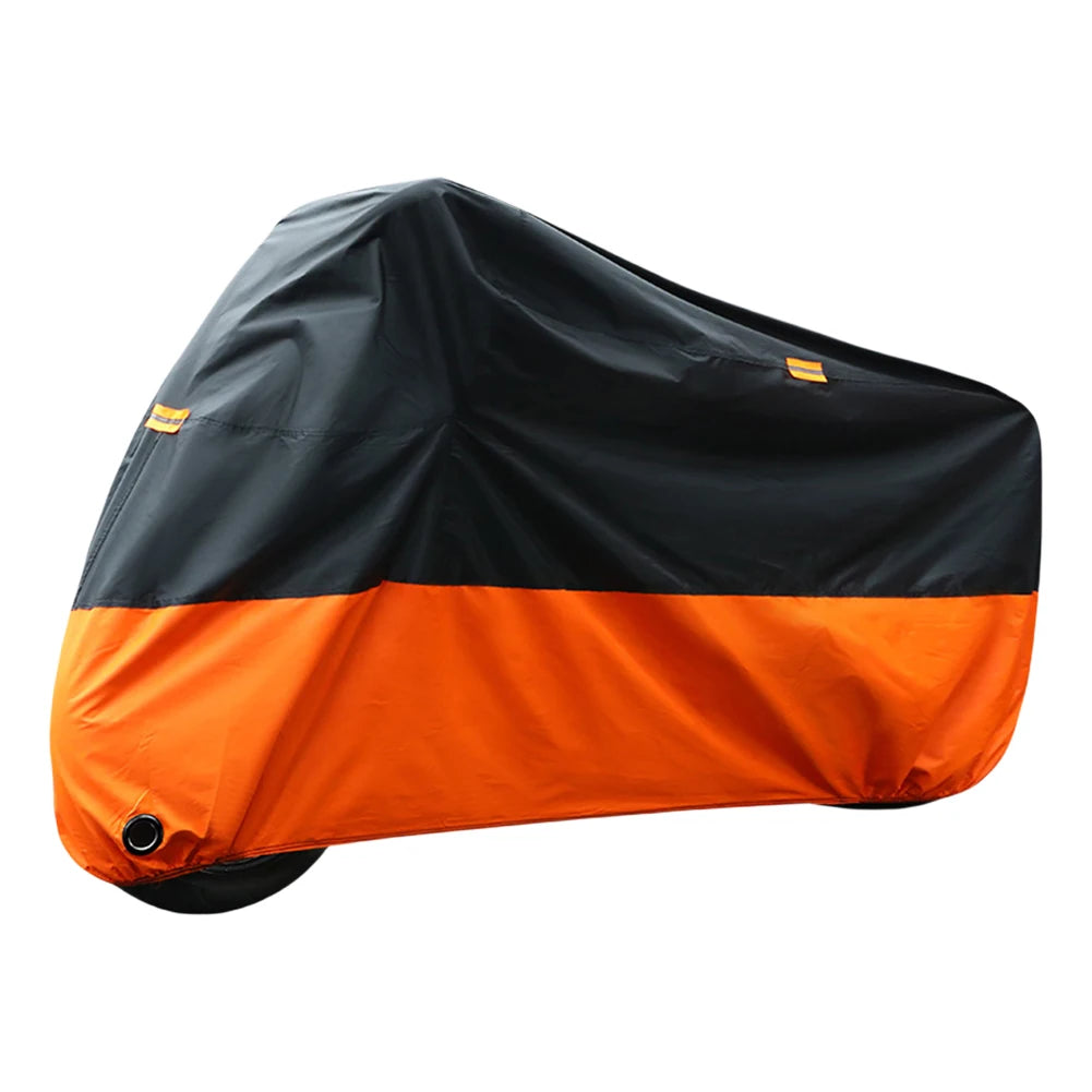 Housse universelle pour moto, orange et noir, protection pluie et soleil