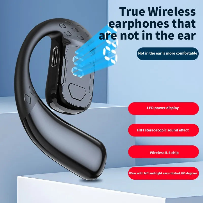Open-Ear Bluetooth Headset with Rotating Ear Hook