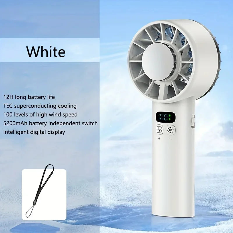 Ventilador Portátil de Mano con Paquete de Hielo