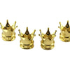 A set of four brass universal crown valve caps.