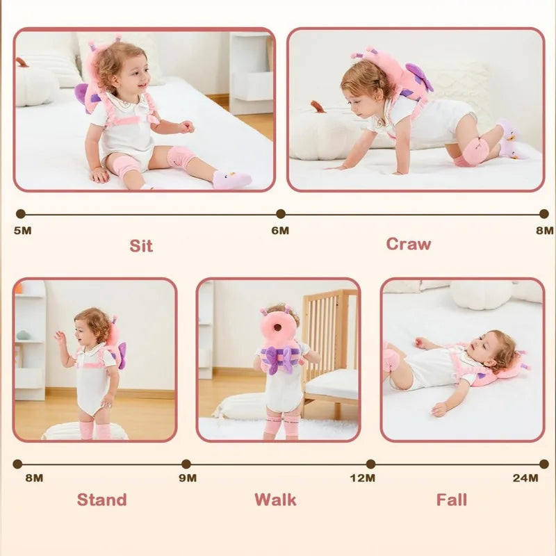 Baby Head Protector Cushion Backpack – Anti-Fall Safety Pillow for Toddlers