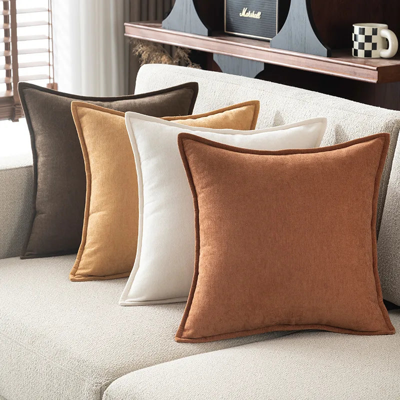 Retro Chenille Throw Pillow Covers for Couch and Bed