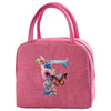 Insulated Canvas Lunch Bag with Butterfly Letter Pattern