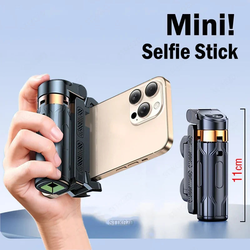 Compact 4-in-1 Selfie Stick with Bluetooth Remote