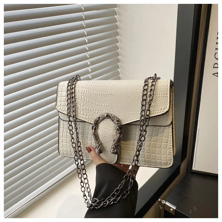 Retro Schlangenmuster Quadratische Crossbody-Tasche
