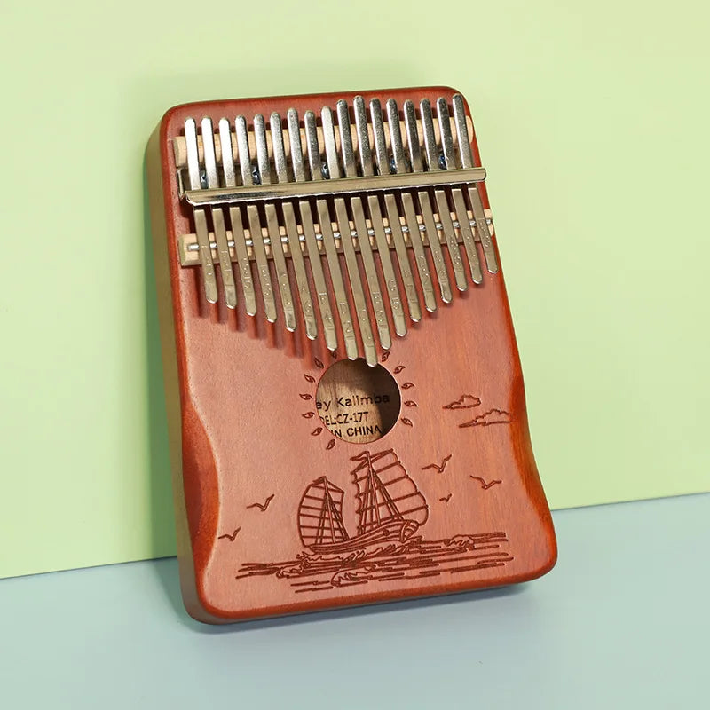 Mahogany Kalimba Thumb Piano with Tuning Kit